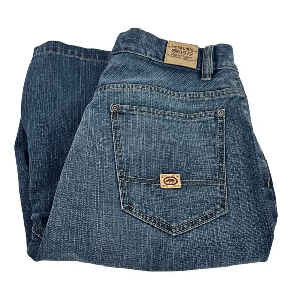 Ecko Unltd Shorts Mens 30 (31x11 ACTUAL) Clifton Short Baggy Blue Denim Vintage - Picture 1 of 8